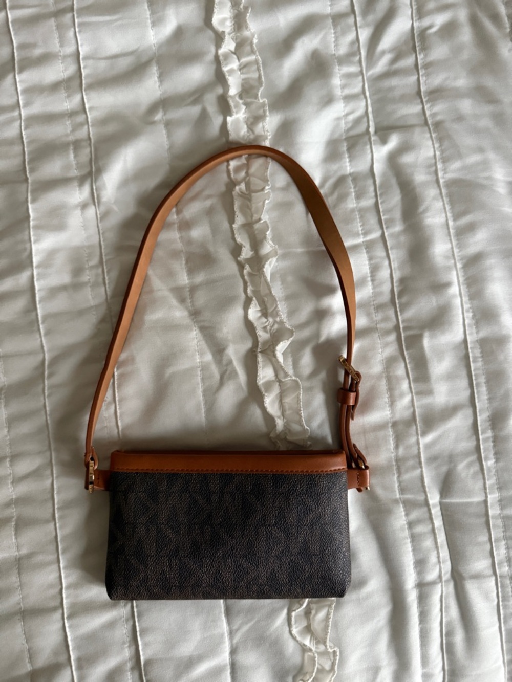 Michael Kors Brown and Tan Mini Shoulder Bag
